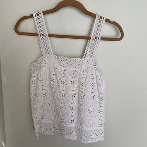 White Zara Eyelet Top